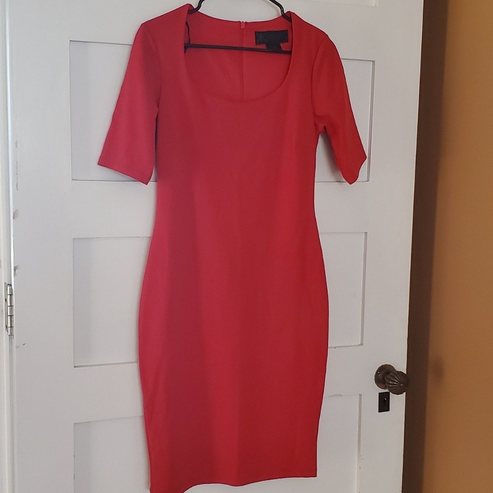 Red Knee Length Dress
